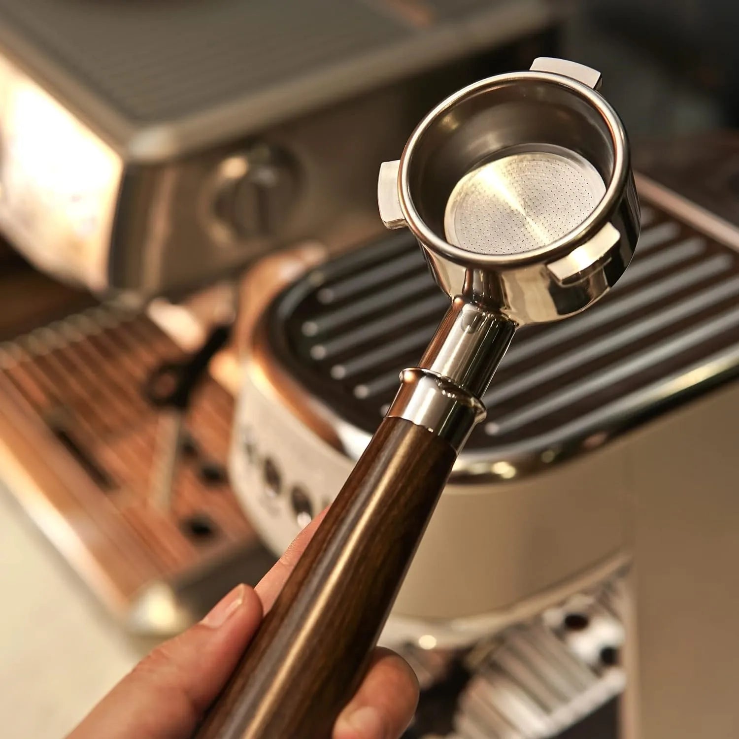Timber | Bottomless Portafilter, Wood Handle | 54mm
