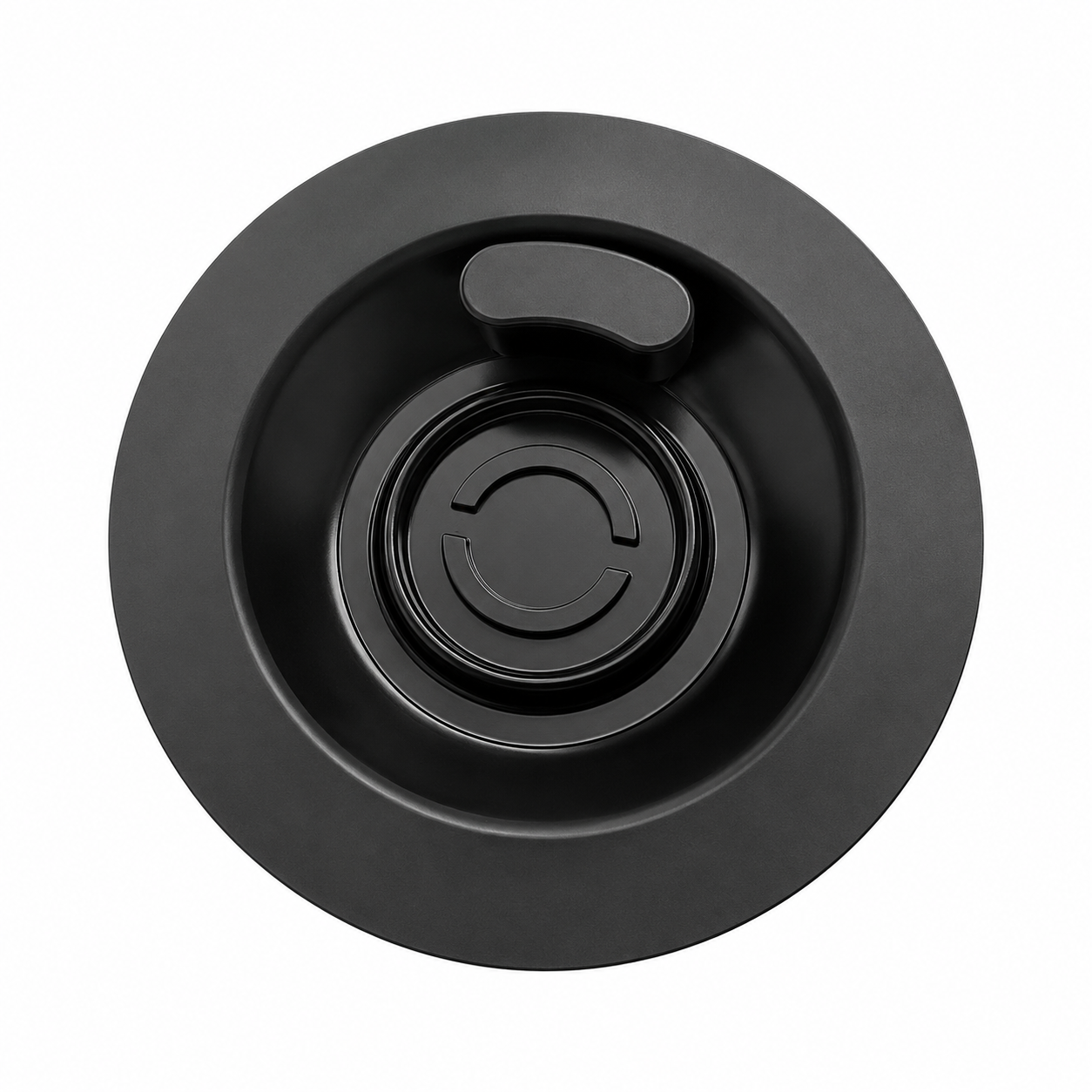 58mm silicone blind backflush disk for espresso machine cleaning, black, studio shot